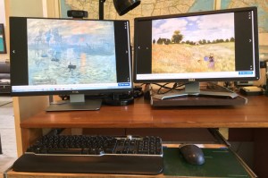 laptop with two monitors